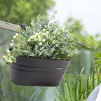 HowRU Metal Iron Flower Pots for Railing Fence Hanging Bucket Pots(5 Pcs) and Hanging Flower Pots Metal Iron Bucket Planter(10 Pcs) (Black) - color: Dark Black
