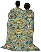Pure Country Weavers William Morris Lodden Moss Blanket - Arts & Crafts - Gift Tapestry Throw Woven from Cotton - Made in the USA (72x54) - color: Moss, size: Large