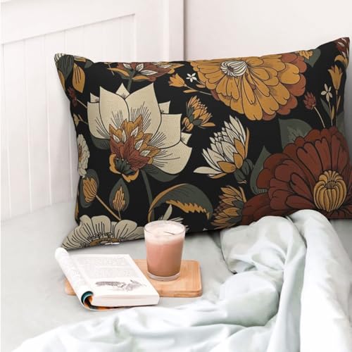 Boho Floral Botanical Pillow Covers 12x20 Inch Set of 2, Mid Century Morden Abstract Outdoor Decorative Retro Flower Throw Pillows Bohemian Flowers Couch Cushion Case for Chair Sofa Bedroom - color: Vc5, size: 20" x 12" (Pack of 2)