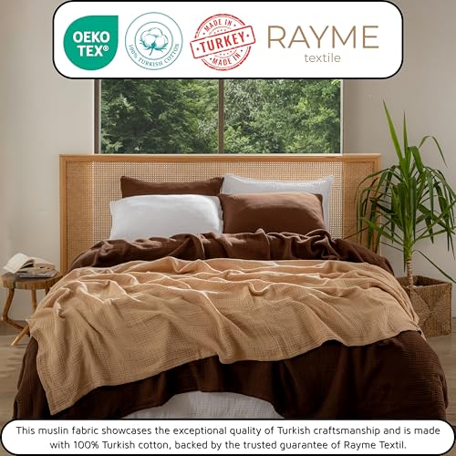 Muslin Blanket - Pure 100% Turkish Cotton Airy Soft Light Versatile Gauze Throw Blanket for Bed, Couch, Sofa (Beige, Twin XL Size (71" x 95" inch)) - color: Beige, size: Twin XL Size ( 71" x 95" inch )
