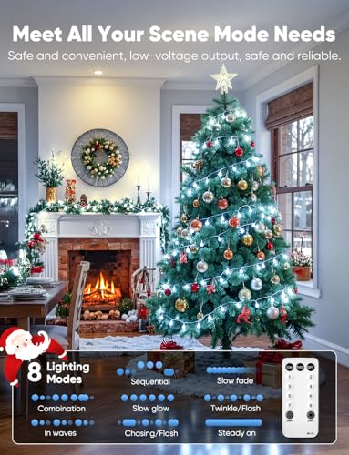 Minetom 33 Feet 100 Led Globe Ball String Lights, Fairy String Lights Plug in with Remote, Waterproof Globe String Lights for Indoor Outdoor Party Wedding Christmas Tree Garden Decoration, Pure White - color: Pure White, size: 100LED