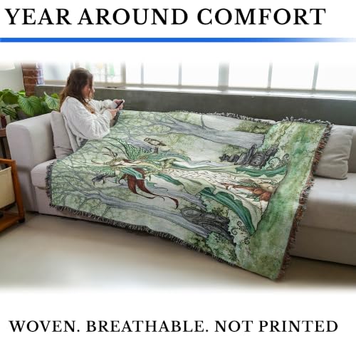 Pure Country Weavers Caretaker Fairy Blanket by Amy Brown - Fantasy Gift Tapestry Throw Woven from Cotton - Made in the USA (72x54)