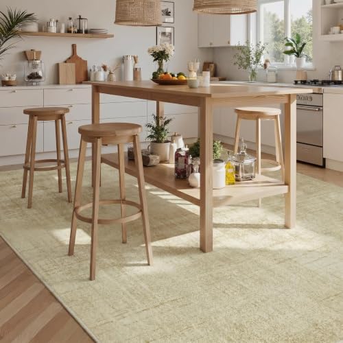 Joydeco 9x12 Area Rugs Classic for Living Room, Beige | Non Slip Machine Washable Low Pile for Bedroom Dining Room Home Office Pet & Child Friendly - color: Beige, size: 9' x 12' (Rectangular)