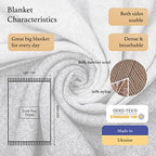 LYHome Merino Wool Blanket - Warm Throw for Cold Weather, Warmest Travel Outdoor Camping Blankets, Picnic Army and Military Throws, Comforter Soft & Cozy (55" x 79" Grey - Light Grey Double-Sided) - color: Grey - Light Grey Double-sided