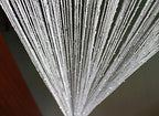 1x2 M Door String Curtain Rare Flat Silver Ribbon Thread Fringe Window Panel Room Divider Cute Strip Tassel for Wedding Coffee House Restaurant Parts, White - color: White
