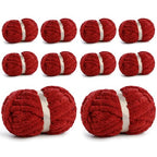 10 Pack Jumbo Chenille Yarn for Crocheting, #10 Super Bulky Baby Soft Yarn for Hand Knitting, 220 yds /70.5 oz Fluffy Chunky Knit Throw Blanket Yarn (Burgundy) - color: Burgundy