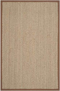 SAFAVIEH Area Rug 2x3 - Natural Fiber Collection - Natural & Brown, Seagrass, Herringbone Pattern with Border (NF115B) - color: Natural/Brown, size: 2' x 3' (Rectangular)