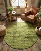 Rugs.com - Angelica Collection Rug – 4 Ft Round Green Easy-Clean Rug – Ideal for Entryways, Bedrooms, and Home Offices - color: Green, size: 4' (Round)
