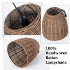 Farmhouse Pendant Lighting 11.81” Rattan Woven Rustic Ceiling Wicker Pendant Lighting Fixture for Kitchen Island Dining Room Bedroom Foyer - color: Woven Pendant Light