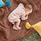 DISSA Fleece Blanket Throw Size – 51x63, Caramel – Soft, Plush, Fluffy, Fuzzy, Warm, Cozy – Perfect Throw for Couch, Bed, Sofa - with Pompom Fringe - Flannel Blanket Throw Blanket - color: Caramel, size: 51x63"
