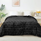 Exclusivo Mezcla Fleece Throw Blanket for Couch, Super Soft and Cozy Blankets All Season Use, Leaves Pattern, Plush Fuzzy Lightweight, Black, 50x60 Inch - color: Black, size: Throw(50"x60")