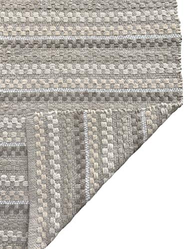 Cotton Chenille Hand Woven Area Rug 2x3 Feet - Linen Combo, Reversible Quick Water Absorbent Accent Floor Rugs Ideal for Bathroom, Kitchen, Bedroom | Beige Soft Washable Durable Mat for Home Décor - color: Linen Combo, size: 2 x 3 feet