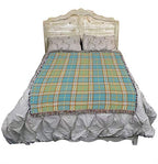 Pure Country Weavers Plaid Blanket Freshwater - Patterns Gift Tapestry Throw Woven from Cotton - Made in The USA (72x54) - color: Freshwater
