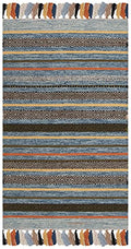 SAFAVIEH Montauk Collection Accent Rug - 2'6" x 4', Blue & Multi, Handmade Boho Stripe Fringe Cotton, Ideal for High Traffic Areas in Entryway, Living Room, Bedroom (MTK901C) - color: Blue/Multi, size: 2'6" x 4' (Rectangular)