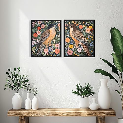 Falcons William Morris Wall Art Poster Prints, Vintage Flowers Tapestry, Floral Decor for Living Room, Bedroom, Office, Bathroom AA12 (Falcons, 18 x 24 inches (2 Panels), Unframed) - color: Falcons, size: 18 x 24 inches (2 Panels)
