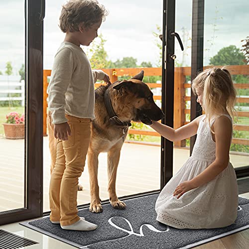 Door Mat (36"x24",Grey) Welcome Mat Low Profile Front Doormat Indoor Outdoor Door Non Slip Rugs for Entryway, Patio, High Traffic Areas - color: Grey, size: 2' x 3' (Rectangular)