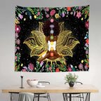Ine Ive African Chakra Tapestry African American Woman Zen Meditation Poster Starry Sky Flower Garden Inspirational Afro Yoga Wall Art Tapestry for Bedroom Dorm Decor (60x60 inch) - size: 60x60 inch