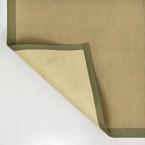 JONATHAN Y Border Jute Runner Rug Natural/Olive 2X8 ft, Camden Farmhouse Cottage for Living Room, Bedroom, Kitchen, Office, Easy-Cleaning, High Traffic, Pet-Friendly, Non-Shedding KTN100E-28 - color: Natural/Olive, size: 2'2" x 8' (Runner)