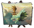 Pure Country Weavers Clouds Tower Dragons Blanket by Ciruelo - Gift Fantasy Tapestry Throw Woven from Cotton - Made in the USA (72x54) - color: Clouds Tower