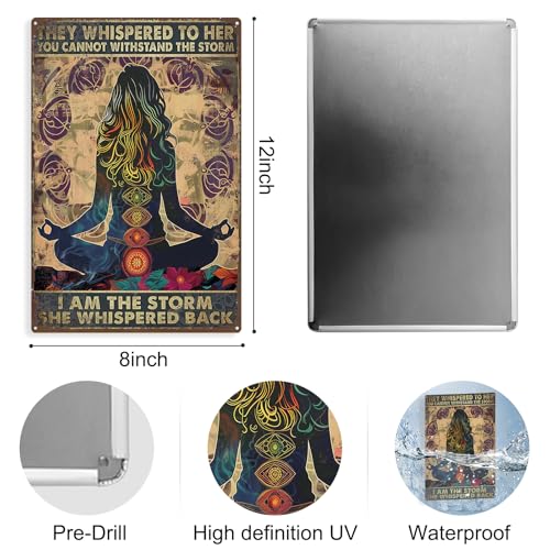 Boho Gifts For Women Yoga Room Decor Spiritual Wall Decor Zen Wall Sign Vintage Metal Sign For Office Yoga Room Gym 8×12 Inches - color: Yoga, size: 8×12Inches