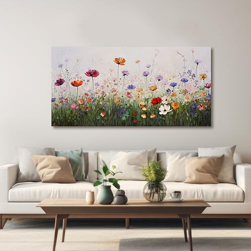 Home Decor Plant Wall Decor Flower Wall Art Colorful Wall Art Trendy Wall Decor Framed Artwork for Bedroom Living Room Decoration Home Kitchen Office 24" X 48" - color: Colorful, size: 48"L x 24"W
