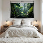 QGHOT Jungle Tapestry Wall Hanging Tropical Rainforest Backdrop Green Palm Leaves Tapestry Extra Large Forest Wall Art for Bedroom Living Room Office Decor 39.1" L x 59.1" W - size: 39.1"L x 59.1"W