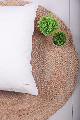 Trade Star Decorative Couch Throw Pillow Case Modern Handmade Bed Decor Cushioncase Authentic Square Pillowsham Indian Sofa Cushion Cover for Living Room Decor (Rust (Phoenix), 18 X 18 Inch) - color: Rust (Phoenix), size: 18" x 18" (Pack of 1)