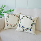 vctops Floral Embroidered Pillow Covers 18x18 Inch Spring Summer Cotton Tufted Throw Pillow Cover Outdoor Garden Cushion Case for Sofa, Bed, Living Room (Flower A,18"x18") - color: Flower a