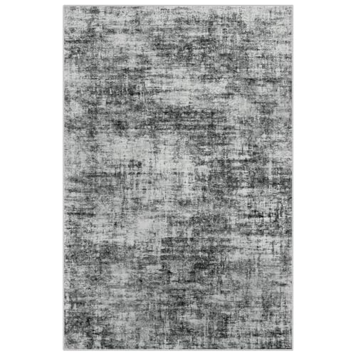 8x10 Area Rugs Washable Rug: Modern Abstract Living Room Rug Soft Anti-Skid Thin Carpet Indoor Floor Non-Shedding Carpets for Bedroom Dining Room Farmhouse Nursery Home Office Black - color: Black, size: 8' x 10' (Rectangular)