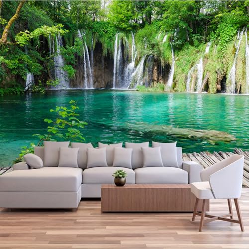 FENDROM Green Tree Forest Tapestry Waterfall Wall Hanging Nature Landscape Scenic Stone River Tapestries for Living Room Bedroom Dorm Home Decor - color: Y01, size: 79"L x 59"W