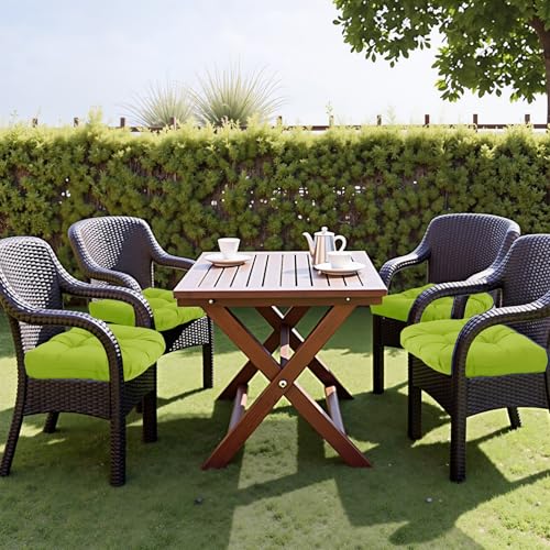 MTMR Outdoor Chair Cushions Set of 2, 19x19 Waterproof Wicker Seat Cushions for Patio Furniture, Thick Tufted Outdoor Replacement Furniture Pad for Porch Lawn Wicker Desk Dining Rocking Chair, Green - color: Green