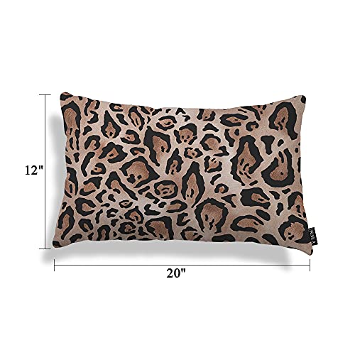 EKOBLA Leopard Skin Throw Pillow Case Cover Real Jaguar Print Brown Camouflage Cotton Linen Throw Pillow Cases Cushion Cover Sofa Home Office Rectangle Pillowcovers 12x20 Inches - color: Multi-bs20, size: 20" x 12" (Pack of 1)