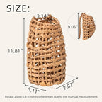Woven Water Hyacinth Hanging Basket Door Hanging Basket Wall for Home Garden Farmhouse (Water Hyacinth) - color: Water Hyacinth