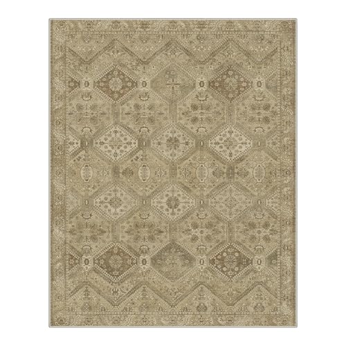 GENIMO Area Rug 2x3 Doormat, Machine Washable Low Pile Rugs, Small Retro Entryway Mat for Entrance, Hallway, Kitchen and Corridor, Tan Brown - color: Brown Tan, size: 2' x 3' (Rectangular)