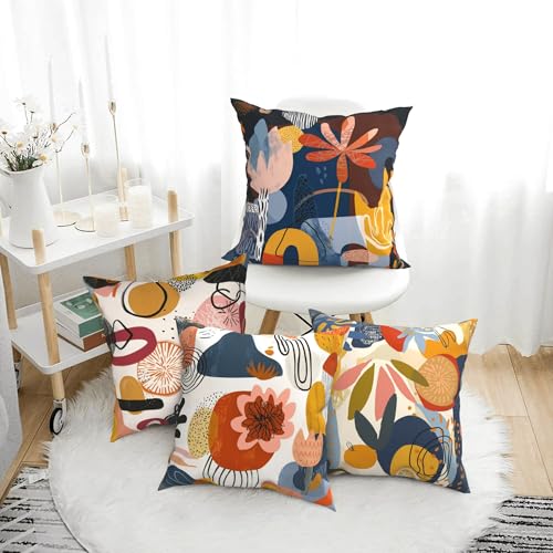 Abstract Art Throw Pillow Covers 18 X 18 Inch Set of 4 Decorative Cushion Cover Home Decor for Sofa Chair Couch Bedroom Living Room - color: Abstract Art