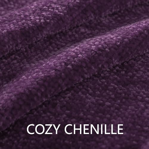 Chenille Throw Blanket for Couch 50"X 60", Soft Cozy Throws with Fringe Tassel for Bed Sofa Chair Cover, Lightweight Knitted Decorative Boho Blankets for Living Room, Dark Purple - color: Dark Purple, size: 50x60 inch