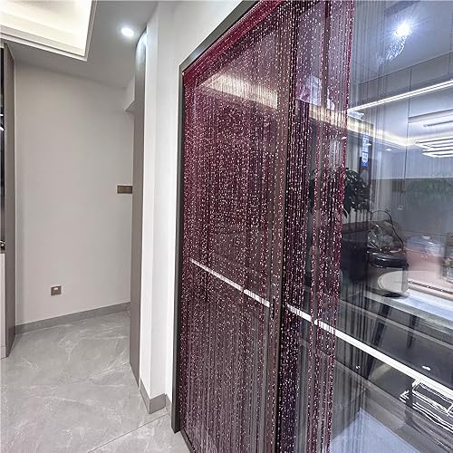 ave split Decorative Door String Curtain Wall Panel Fringe Window Room Divider Blind Divider Tassel Screen Home 100cm*200cm (Red wine18) - color: Red Wine18