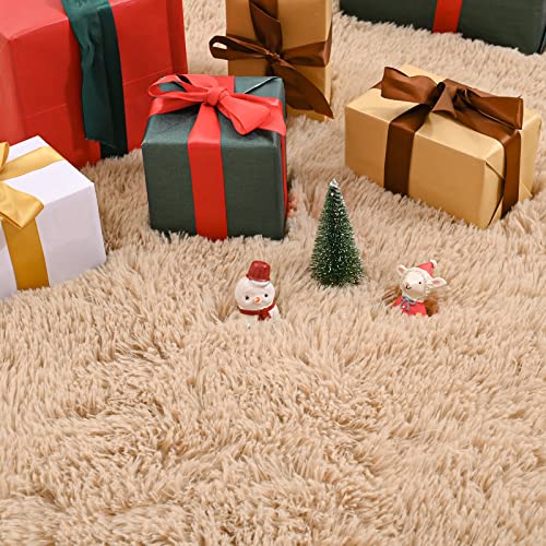 Jelymark Super Soft Shaggy Rug for Bedroom, 2x6 Feet Fluffy Carpet for Living Room, Fuzzy Indoor Plush Area Rug for Home Decor, Furry Floor Rugs for Dorm, Kids Nursery Rug for Girls, Beige - color: Beige, size: 2' x 6' (Rectangular)