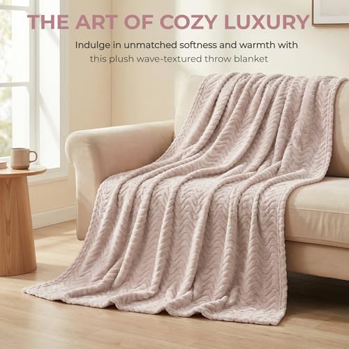 Exclusivo Mezcla Fleece Bed Blanket Twin Size, Lightweight Jacquard for Spring Summer, Soft Cozy Breathable Blankets, Camel, 90x66 Inches - color: Camel, size: Twin ( 90x66 IN )