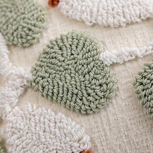 City Jun Summer Botanical Throw Pillow Covers 18x18 Inch Set of 2, Chenille Embroidered Pillowcase with 3D Tufted White Floral Vine Sage Green Leaves, Boho Decorative Cushion Covers for Couch Sofa Bed - color: Cyan, size: 18" x 18" (Pack of 2)