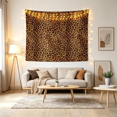 Feelyou Leopard Tapestry Cheetah Decor Wall Hanging Geometric Wall Tapestry African Safari Animal Tapestries Modern Abstract Pattern for Kid Boy Men Artwork, XLarge 70"x92" - color: Brown, size: 92"L x 70"W