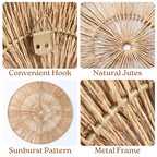 CHI AN HOME Wicker 23 Inch Jute Wall Decor Baskets, Set of 6 Extra Large Woven Jute Wall Plates, 23",21",15",13",12,10", Decorative Baskets for Wall Arts, Wall Hanging for Bedroom, Living Room, Office - size: Set of 6 - Extra Large