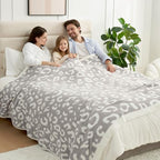 Snuggle Sac Leopard Queen Size Grey Microfiber Fluffy Warm Cozy Fuzzy Soft Blanket Reversible Cheetah Blankets for Bed, Couch, Sofa, 90x90 inches - color: Leopard Grey, size: Queen(90"x90")