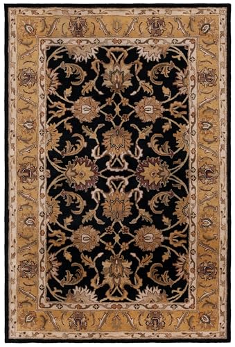 SAFAVIEH Classic Collection 6' x 9' Black / Gold CL252A Handmade Traditional Oriental Premium Wool Area Rug - size: 6' x 9' (Rectangular)