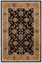 SAFAVIEH Classic Collection 6' x 9' Black / Gold CL252A Handmade Traditional Oriental Premium Wool Area Rug - size: 6' x 9' (Rectangular)