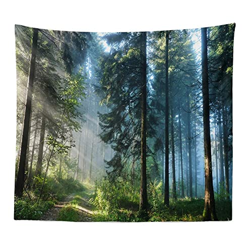 Llamazing Forest Tapestry Home Decor Landscape Tapestry Living Room Bedroom Decoration Magic Curtain (Morning Forest, 60''L×51''W) - color: Morning Forest, size: 60"L x 51"W