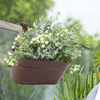 HowRU Metal Iron Flower Pots for Railing Fence Hanging Bucket Pots(5 Pcs) and Hanging Flower Pots Metal Iron Bucket Planter(10 Pcs) (Bronze) - color: Bronze