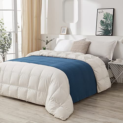 Longhui bedding 100% Cotton Knitted Throw Blanket – Blue, Soft & Cozy, Machine Washable, 60"x80" – Perfect for Living Room, Couch, Sofa, Bed or Travel - color: Blue, size: 60" x 80", Oversized