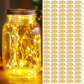 kolpop 100 Pack LED Fairy Lights Battery Operated, Mini Twinkle String Lights Battery Powered Waterproof for Christmas Mason Jars Party - color: Warm White, size: 100 Pack