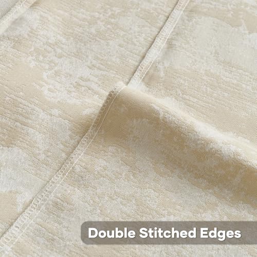 HAUSSY Pack of 2 Lumbar Throw Pillow Covers 24x24 Inch,Faux Cashmere Jacquard Decorative Patten Furry Pillowcases Textured & Soft Cushion Covers for Couch Bed Room Home Decor,Beige White(Covers Only) - color: Beige White, size: 24" x 24" (Pack of 2)